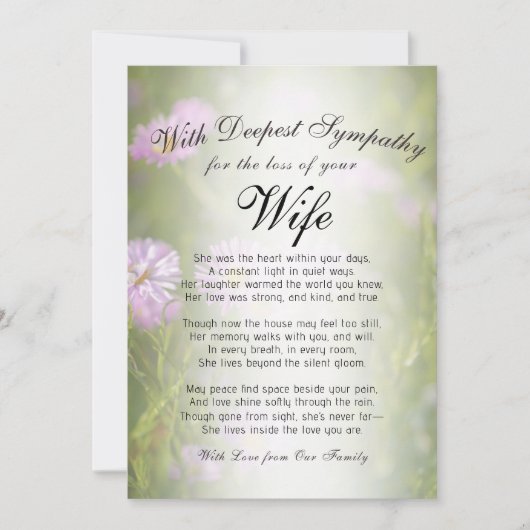 Carte Perdre un mémorial pour une femme (Devant)