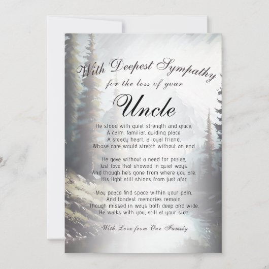 Carte Perdre un monument commémoratif à l'oncle (Devant)