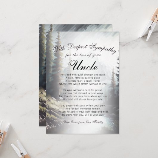 Carte Perdre un monument commémoratif à l'oncle (Devant/Arrière en situation)