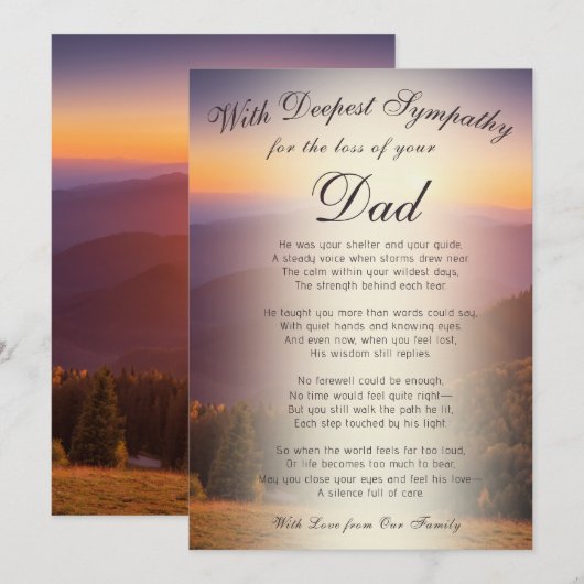 Carte Perdre un souvenir papa (Devant / Derrière)