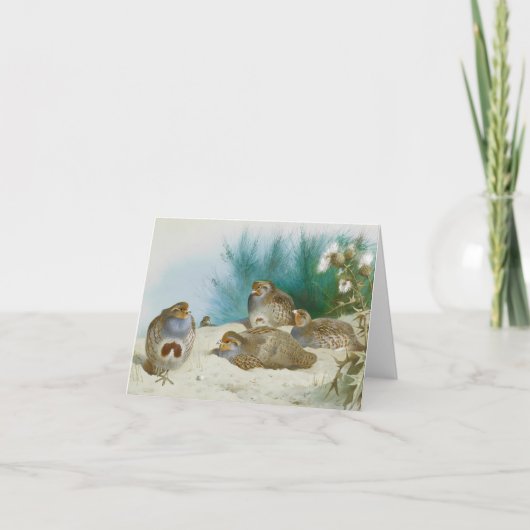 Carte perdrix anglaise avec gorges et chardons, Art (Devant)