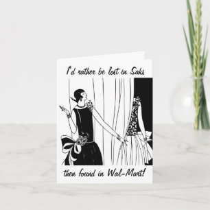 Carte Perdu dans Saks Funny Birthday Card