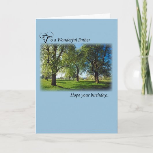 Carte Père Anniversaire, Arbres (Devant)