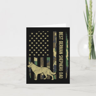 Carte Père Chien Berger Allemand Camouflage Drapeau Amér