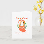 Carte Père Claws vous souhaite un Joyeux Noël (Fleur jaune)