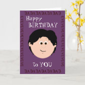 Carte Père d'anniversaire (Fils) (Fleur jaune)