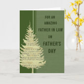 Carte Père de la forêt verte en droit Bonne Fête des pèr (Fleur jaune)