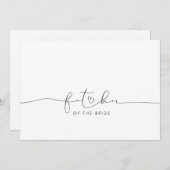 Carte Père de la mariée Mariage Message du matin (Devant / Derrière)