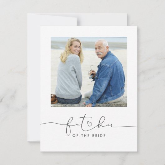 Carte Père de la mariée Mariage Message du matin Photo (Devant)