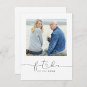 Carte Père de la mariée Mariage Message du matin Photo (Devant / Derrière)