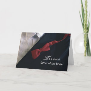 Carte Père de la mariée Merci avec Cravate rouge et Tux