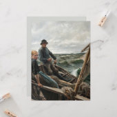 Carte Père et fille en mer (par Albert Edelfeel) (Devant/Arrière en situation)