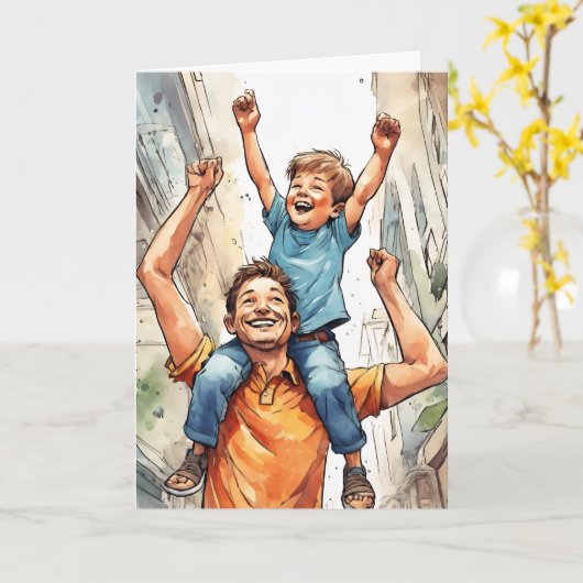 Carte Père et Fils (Fleur jaune)