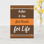 Carte Père et fils meilleurs amis brun et orange (Fleur jaune)