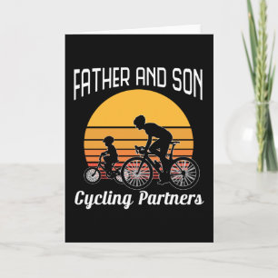 Carte Père et fils partenaires de cyclisme Fête des père