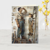 Carte Père & Fils En Regard (Fleur jaune)