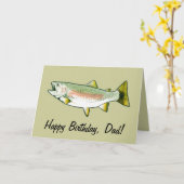 Carte Père Joyeux anniversaire : Truite arc-en-ciel (Fleur jaune)