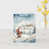 Carte Père Noël (Fleur jaune)