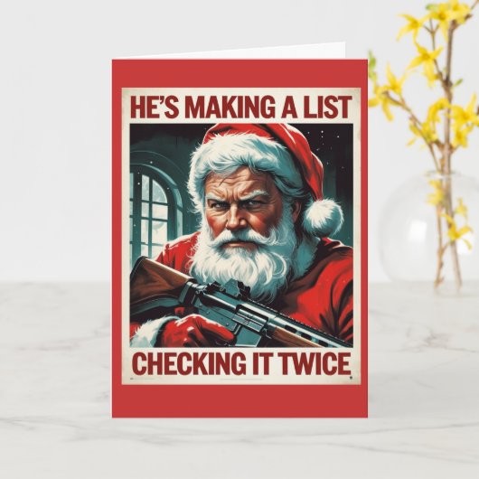 Carte Père Noël 2e amendement | Noël des droits d' (Fleur jaune)