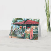 Carte Père Noël à Noël hawaïen (Devant)