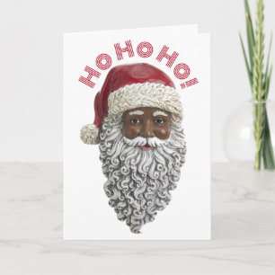 Carte Père Noël afro-américain Joyeux Noël