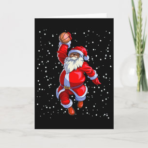 Carte Père Noël afro-américain noir basket-ball Afro