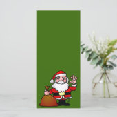 Carte Père Noël agitant (Debout devant)