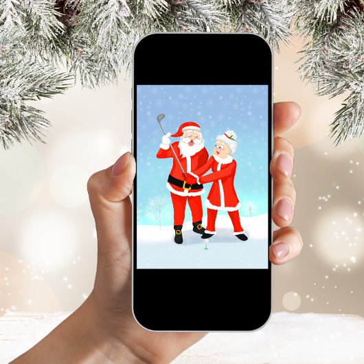 Carte Père Noël Aidant Mme Claus Avec Son Tournoi De Gol