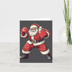 Carte Père Noël amateur de boxe Funny Mma Muay Thai boxe