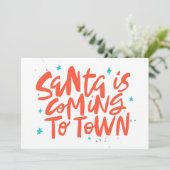 Carte Père Noël arrive à Town Holiday Design (Debout devant)