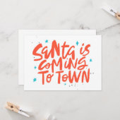 Carte Père Noël arrive à Town Holiday Design (Devant/Arrière en situation)