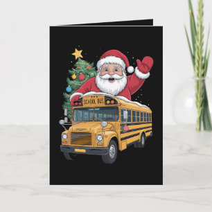 Carte Père Noël Autobus Scolaire Arbre de Noël Conducteu