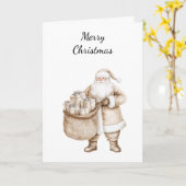 Carte Père Noël avec cadeaux Noël (Fleur jaune)