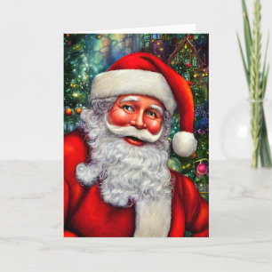 Carte Père Noël avec une Étincelle dans l'Œil Vide