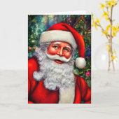 Carte Père Noël avec une étincelle dans l'œil vierge (Fleur jaune)