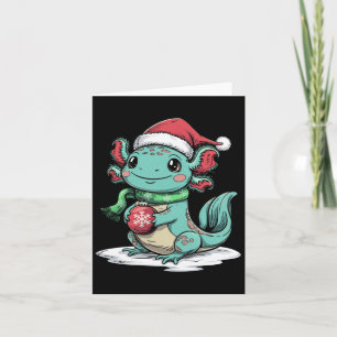Carte Père Noël Axolotl Amoureux des animaux hiver Vibe