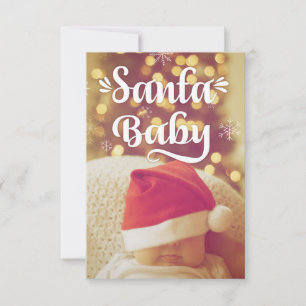Carte Père Noël Baby Cute Baby Christmas Photo