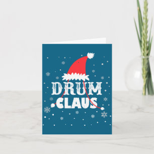 Carte Père Noël batteur de Noël Tambourineur à manches l