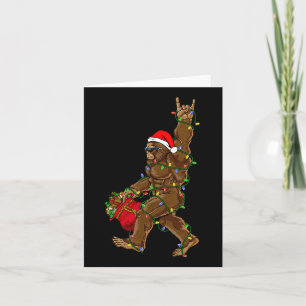 Carte Père Noël Bigfoot Christmas Lights Rock Fun Sasqua