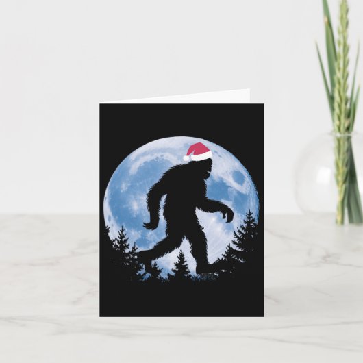 Carte Père Noël Bigfoot Noël Lune Drôle Sasquatch Belie (Devant)