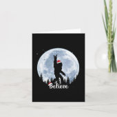Carte Père Noël bigfoot Noël rock roll sasquatch crois (Devant)