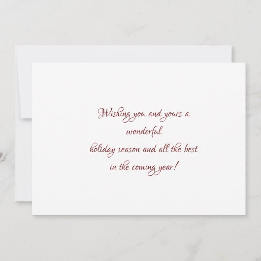 Carte Père Noël, Bons Cerfs, Joyeuses Fêtes (Dos)