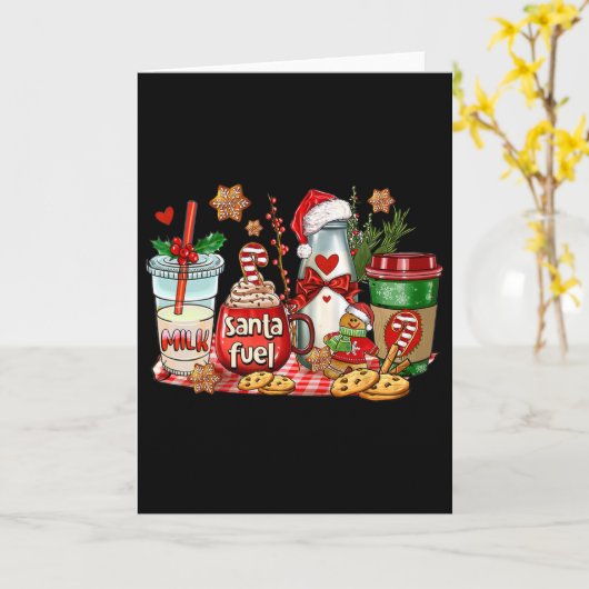 Carte Père Noël Carburant Tasses à café Joyeux café de N (Fleur jaune)