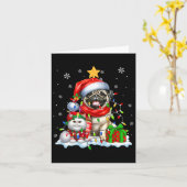 Carte Père Noël Carlin Avec Elf Chat Feux de Noël Propri (Fleur jaune)