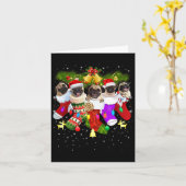 Carte Père Noël Carlins Dans Chaussettes De Noël Drôle A (Fleur jaune)