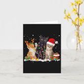 Carte Père Noël Cat Light Superbe Reindeer Pyjama Noël (Fleur jaune)