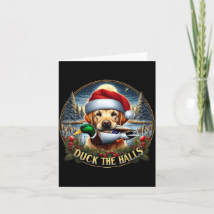 Carte Père Noël chien canard chasse Noël aventure drôle