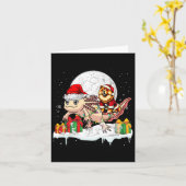 Carte Père Noël Chow Chow Riding Axolotl Propriétaire de (Fleur jaune)