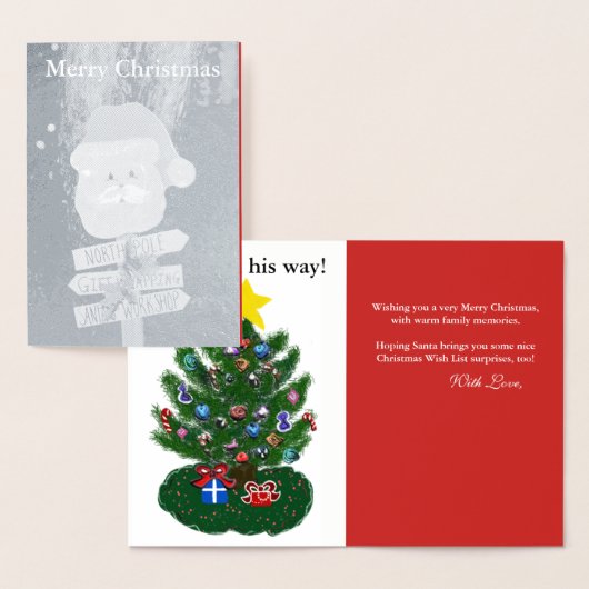 Carte père Noël Christmas Tree Silver Foil (Affichage)