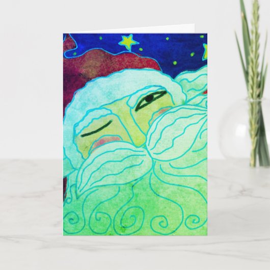 Carte Père Noël clignant d'œil Art Abstrait (Devant)